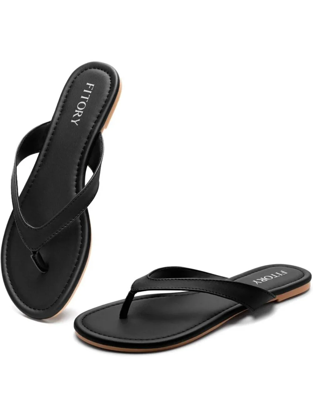 Women's Black Casual Flip Flops Comfortable Thong Walking Slide Summer Beach